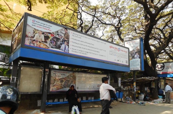 BQS Branding Agency at Nagarathpete Bus Stop in Bengaluru, Hoardings Rates at Bus Stop in Bengaluru